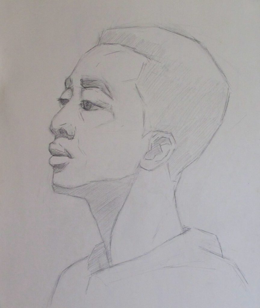 Rondo study Block in study of young man
