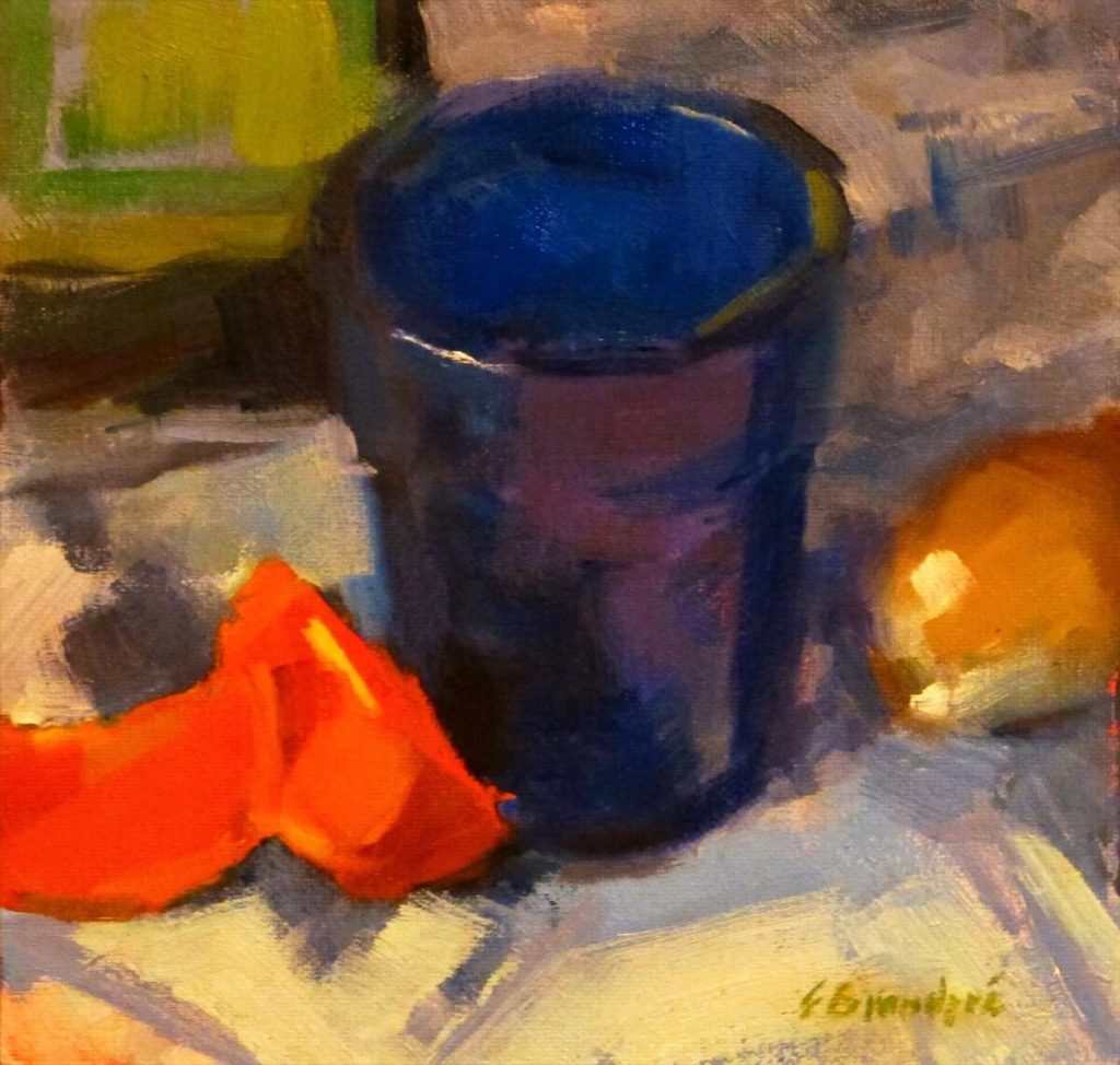 Something Blue Cobalt blue glass with onion and orange sections