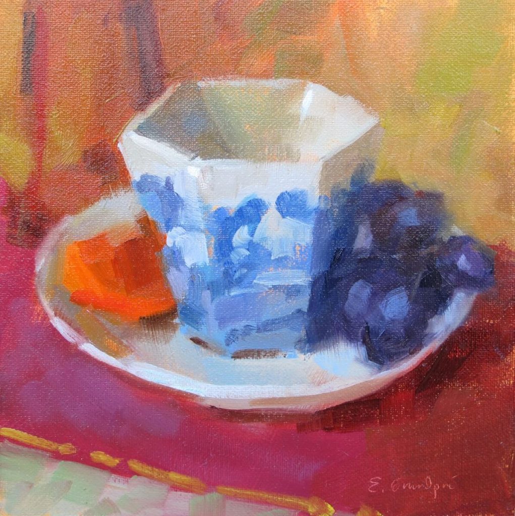 Something borrowed teacup and fruit