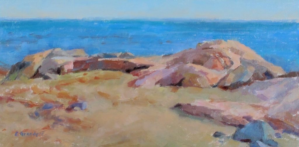 View from Marblehead Neck Rock formation at edge of ocean