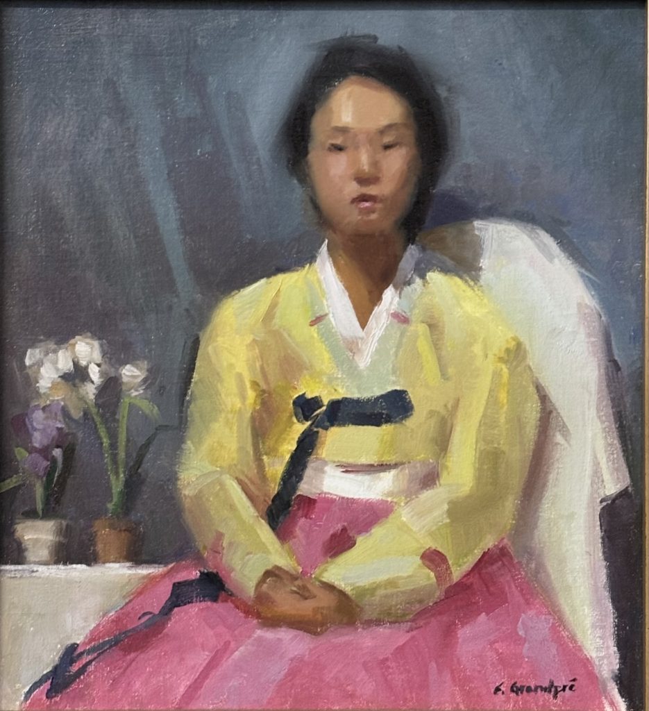 Esther Portrait of Korean woman, traditional dress of yellow and pink