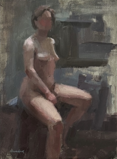Figure Female figure sitting on stool